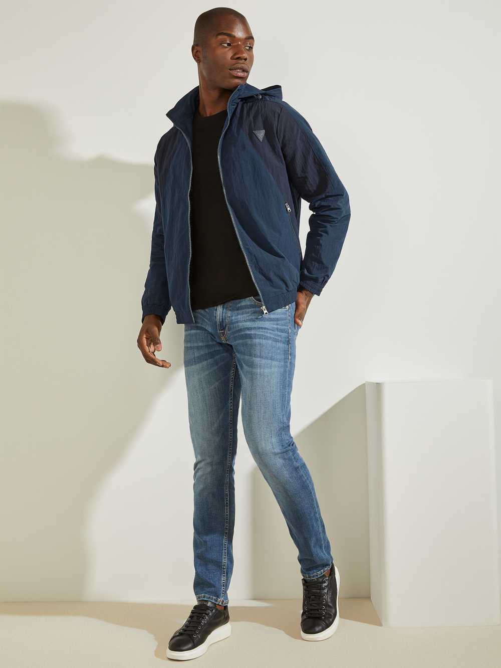 Guess Kian Color-Block Jacka Herr Blå | 051392-IQW