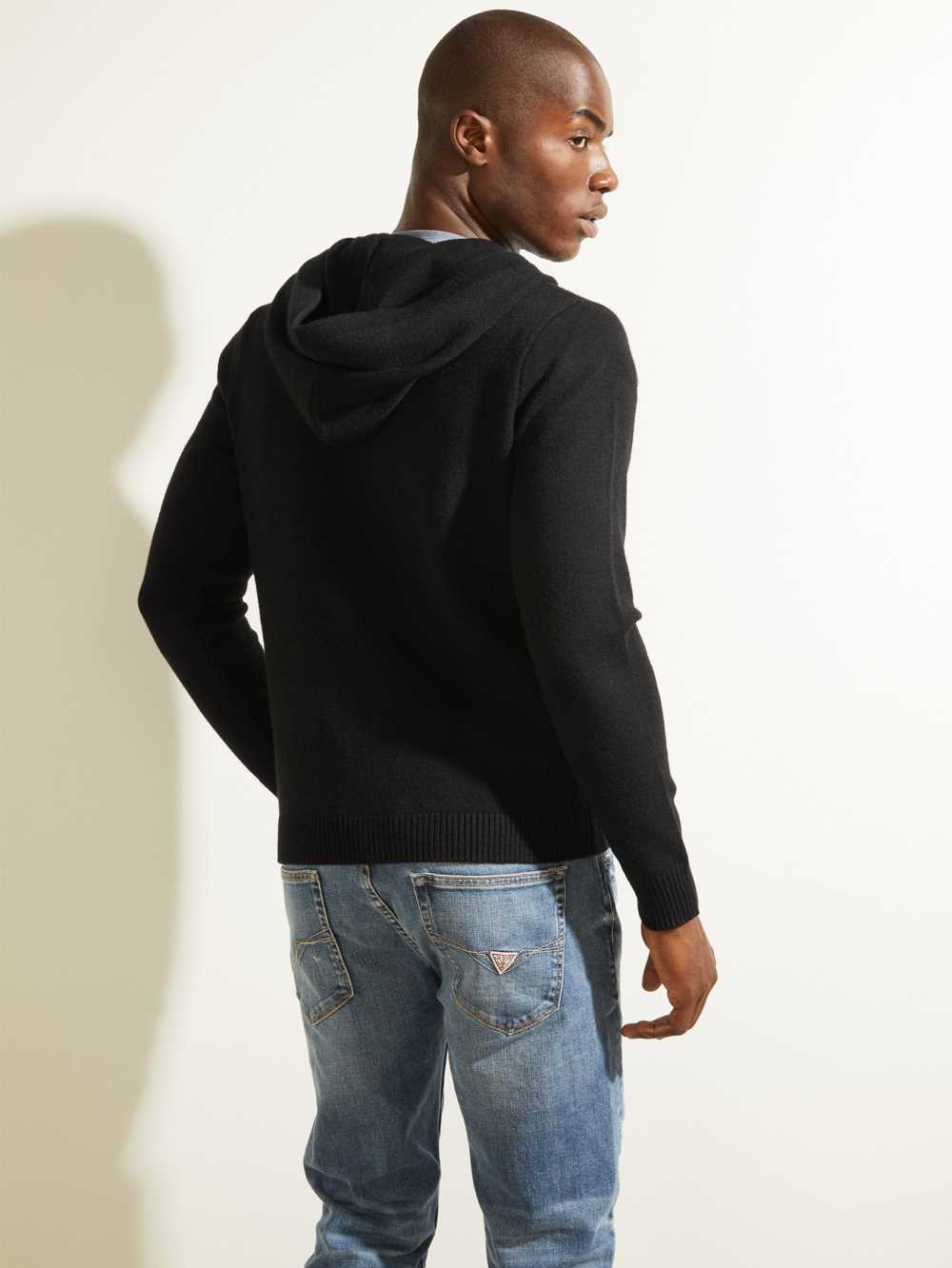 Guess Liam Zip-Up Hoodie Herr Svarta | 320864-WPU