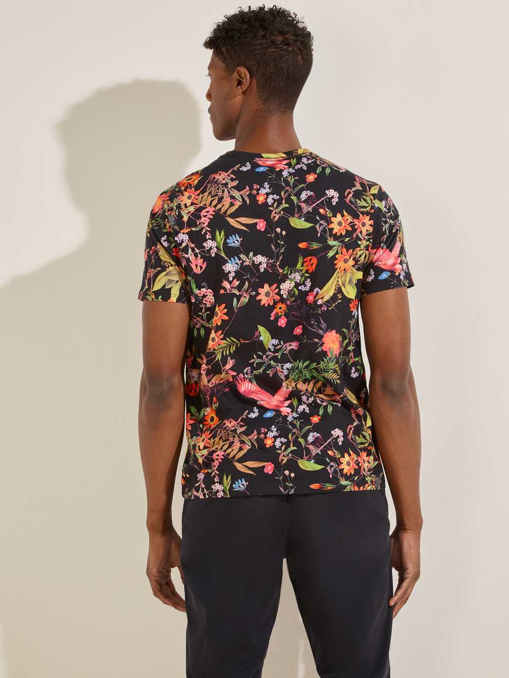 Guess Market Floral T-shirt Herr Svarta Olika Färger | 372046-LDY