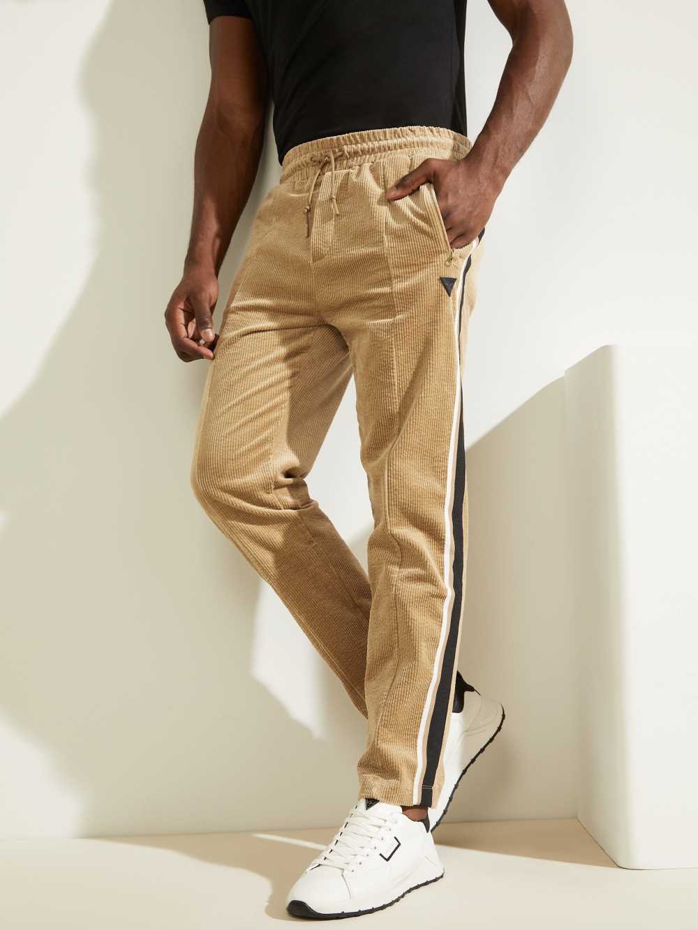 Guess Myron Corduroy Byxor Herr Khaki | 690784-KWP