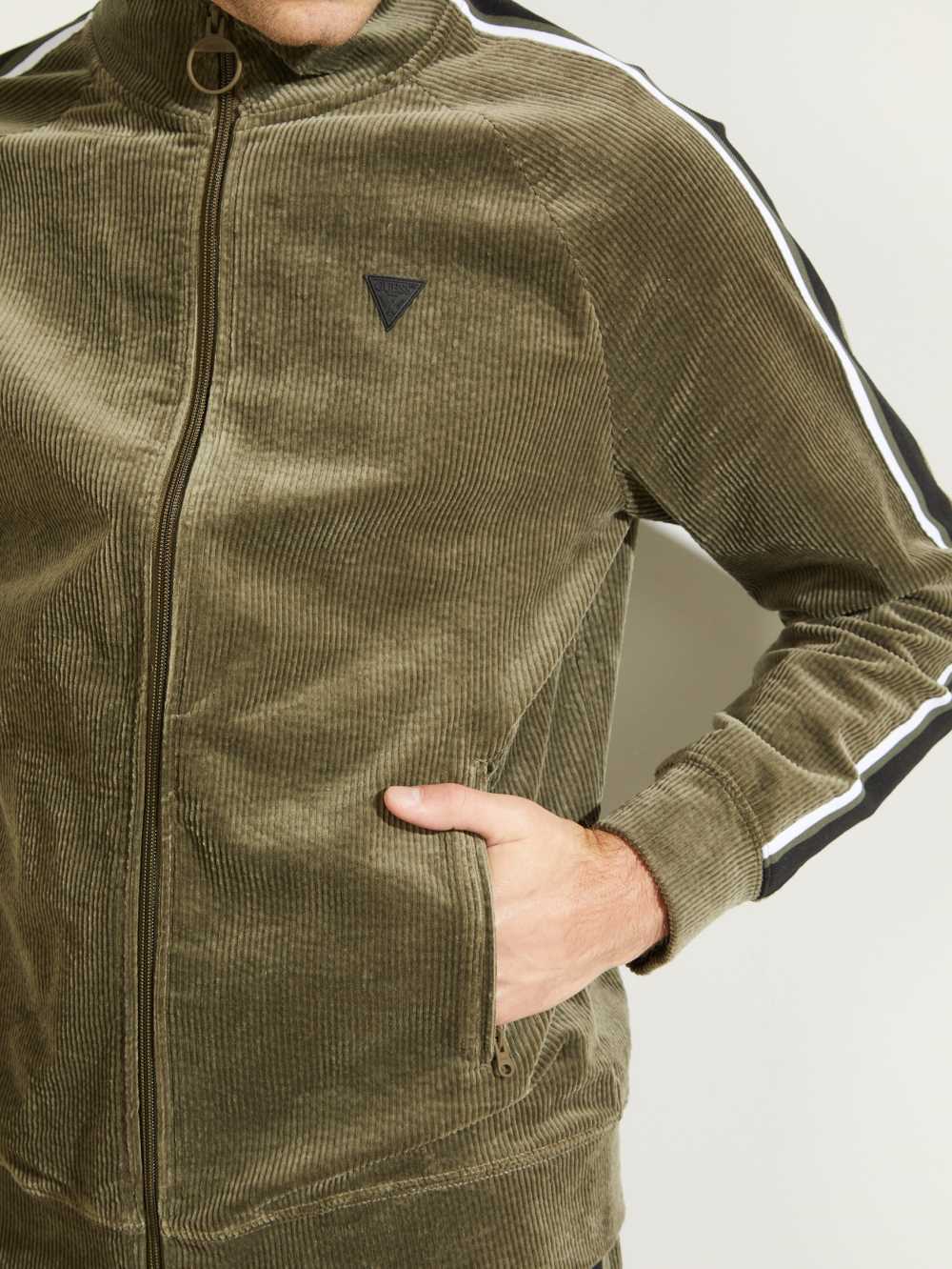 Guess Myron Corduroy Zip-Up Jacka Herr Olivgröna | 598762-VFW