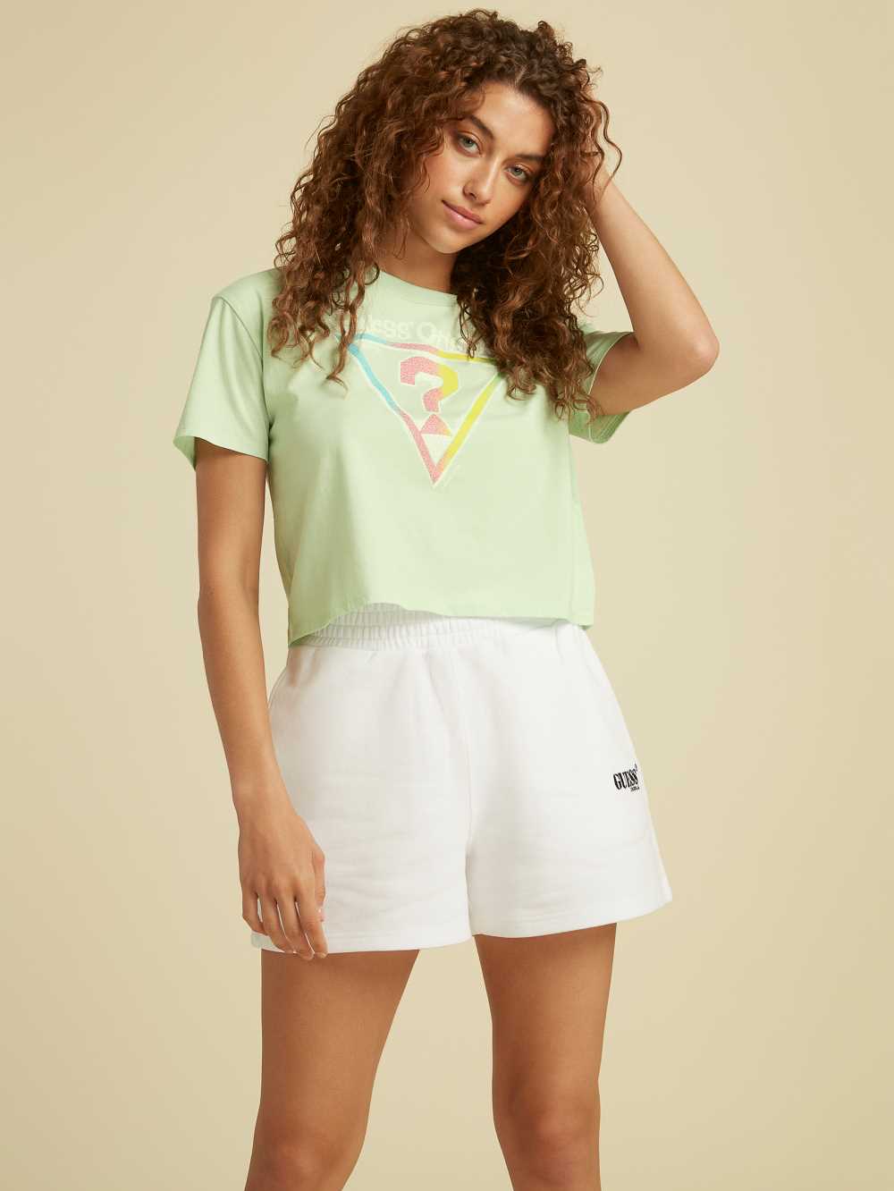 Guess Original Cropped Vintage T-shirt Dam Ljusblå | 159203-TJX