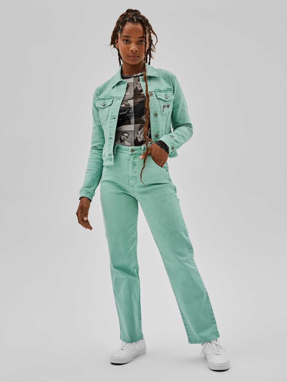Guess Original x Anna Nicole Smith Denim Jacka Dam Gröna Blå | 908714-VUO