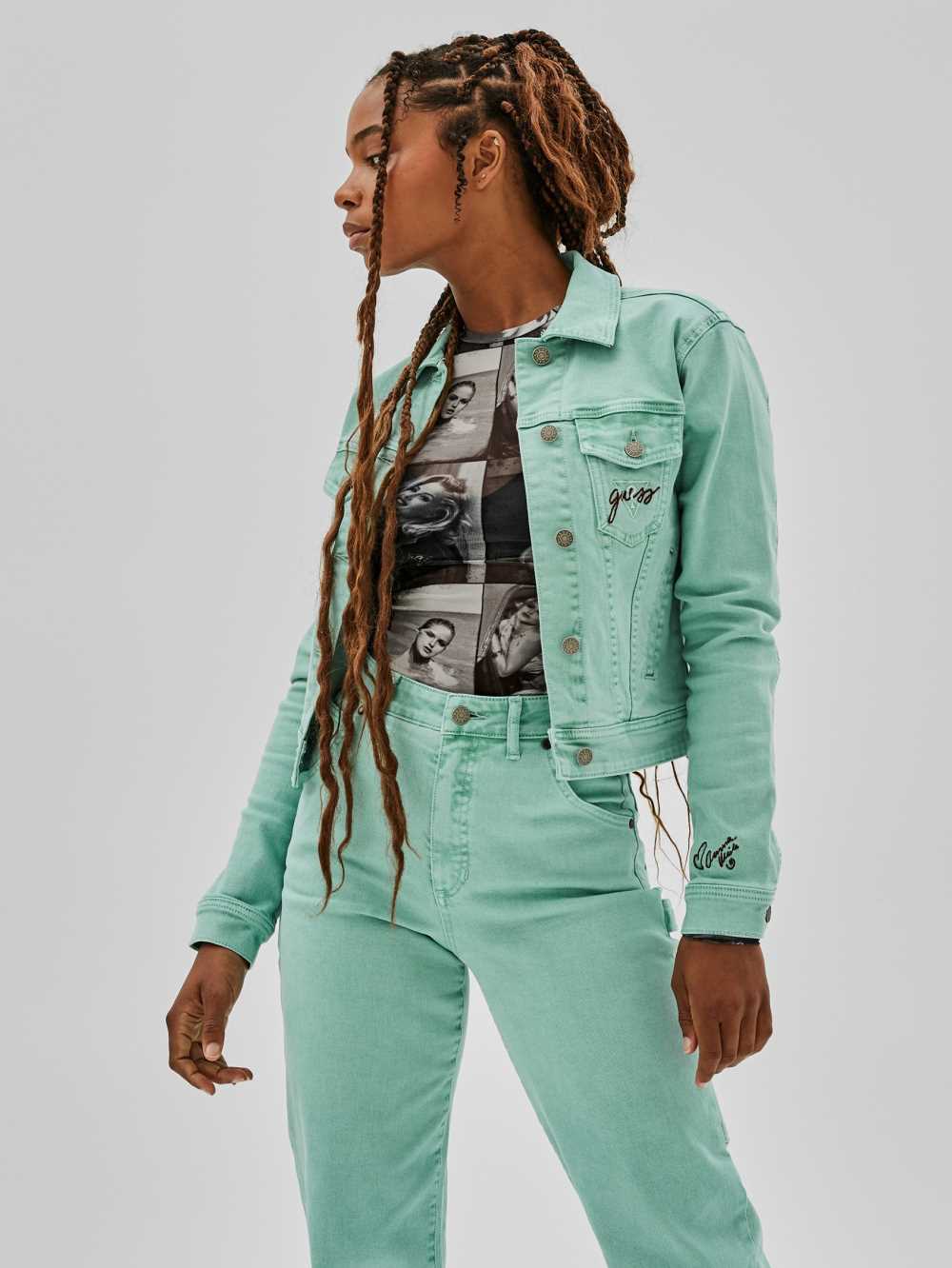 Guess Original x Anna Nicole Smith Denim Jacka Dam Gröna Blå | 908714-VUO