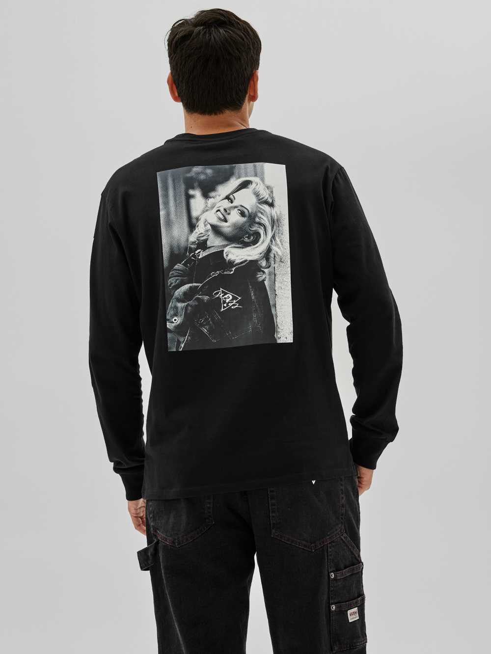 Guess Original x Anna Nicole Smith T-shirt Herr Svarta | 612057-MTJ