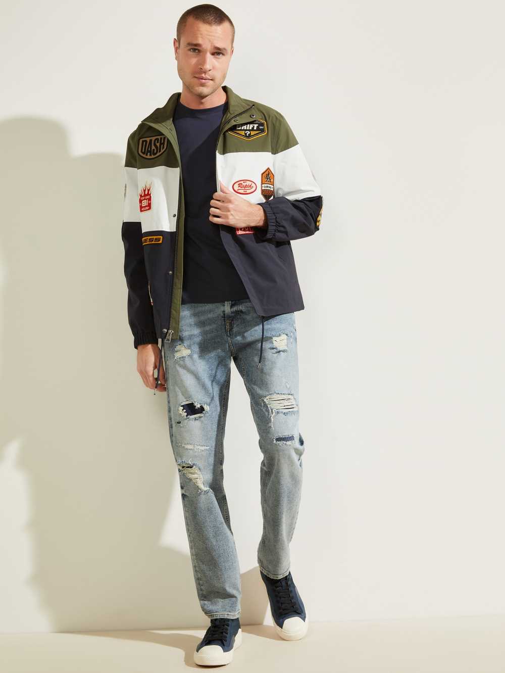 Guess Paul Color-Block Patch Jacka Herr Mörkolika Färger | 837516-FVG