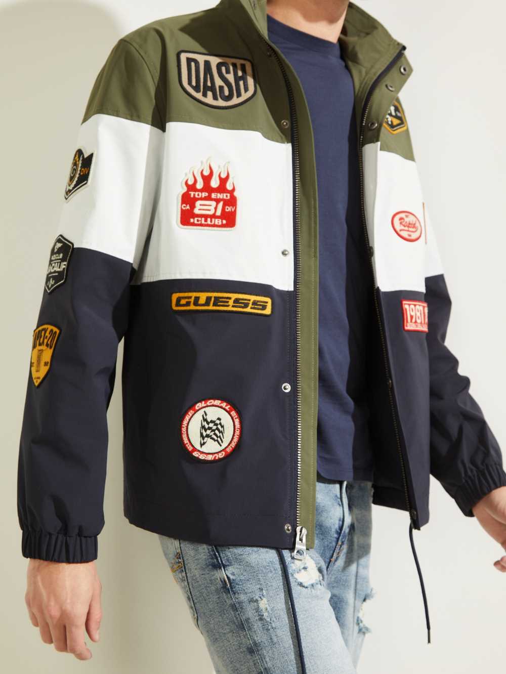 Guess Paul Color-Block Patch Jacka Herr Mörkolika Färger | 837516-FVG