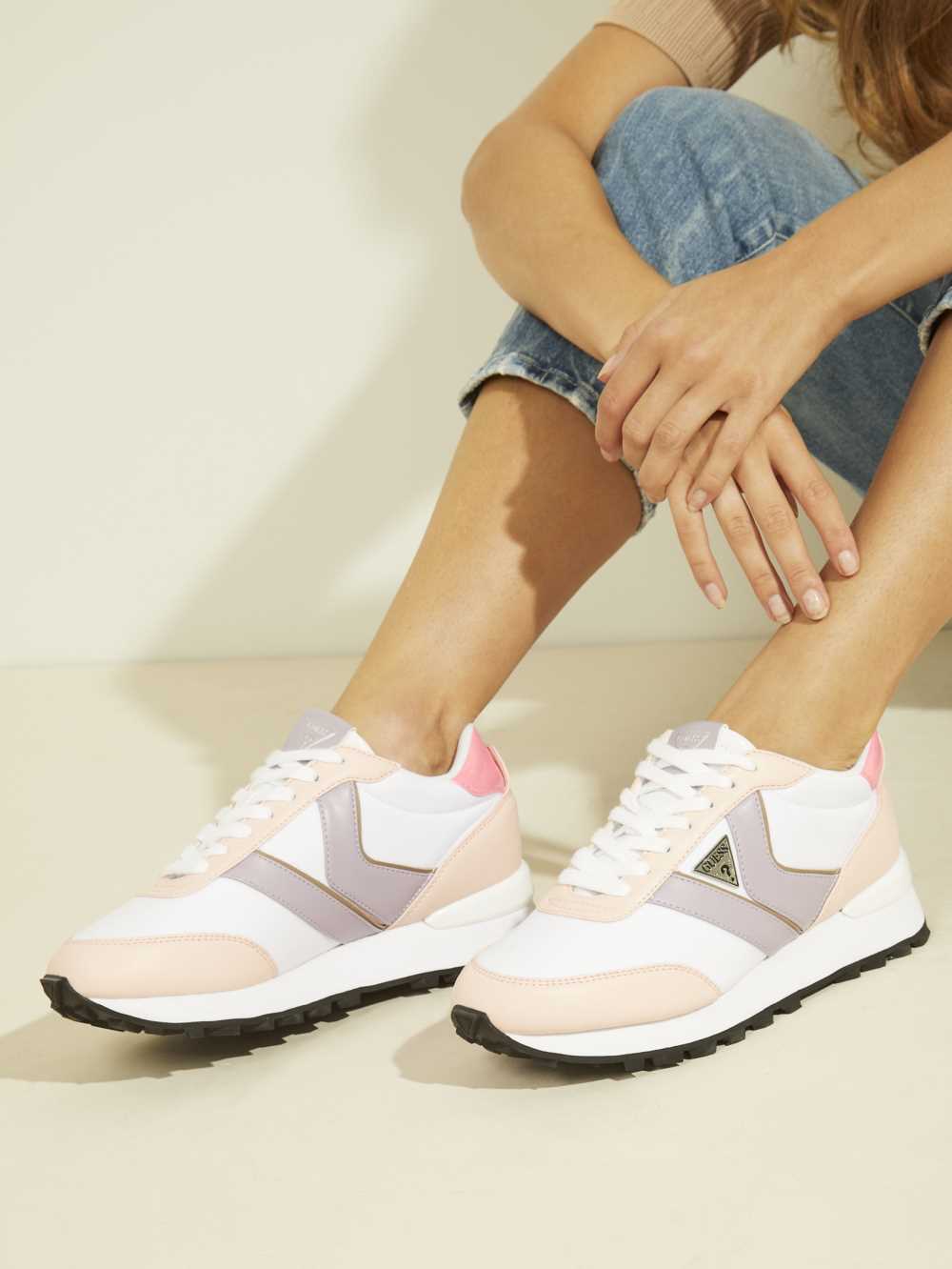 Guess Samsin Color-Blocked Sneakers Dam Rosa Olika Färger | 371248-QCM