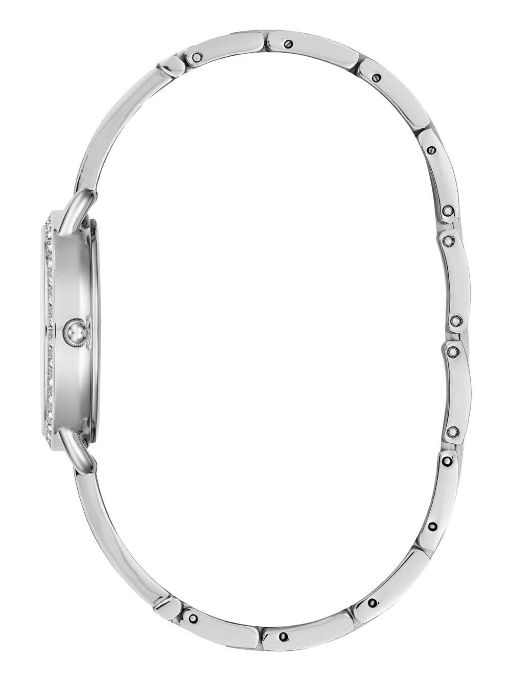 Guess Silver-Tone Crystal Analog Klocka Dam Olika Färger | 109326-MYL