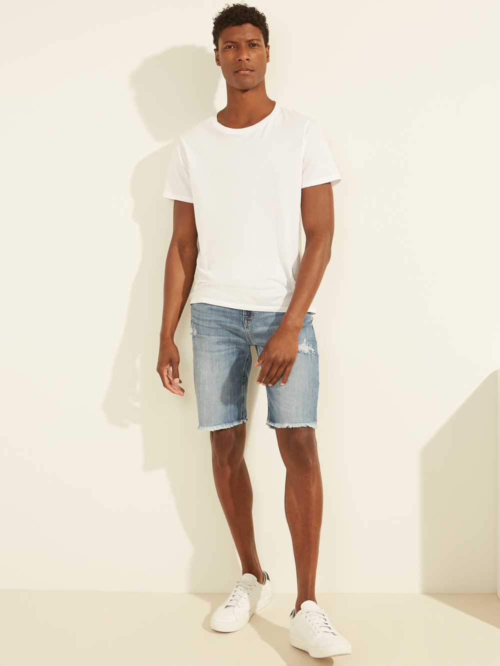 Guess Slim Denim Shorts Herr Ljusblå | 435926-HVM