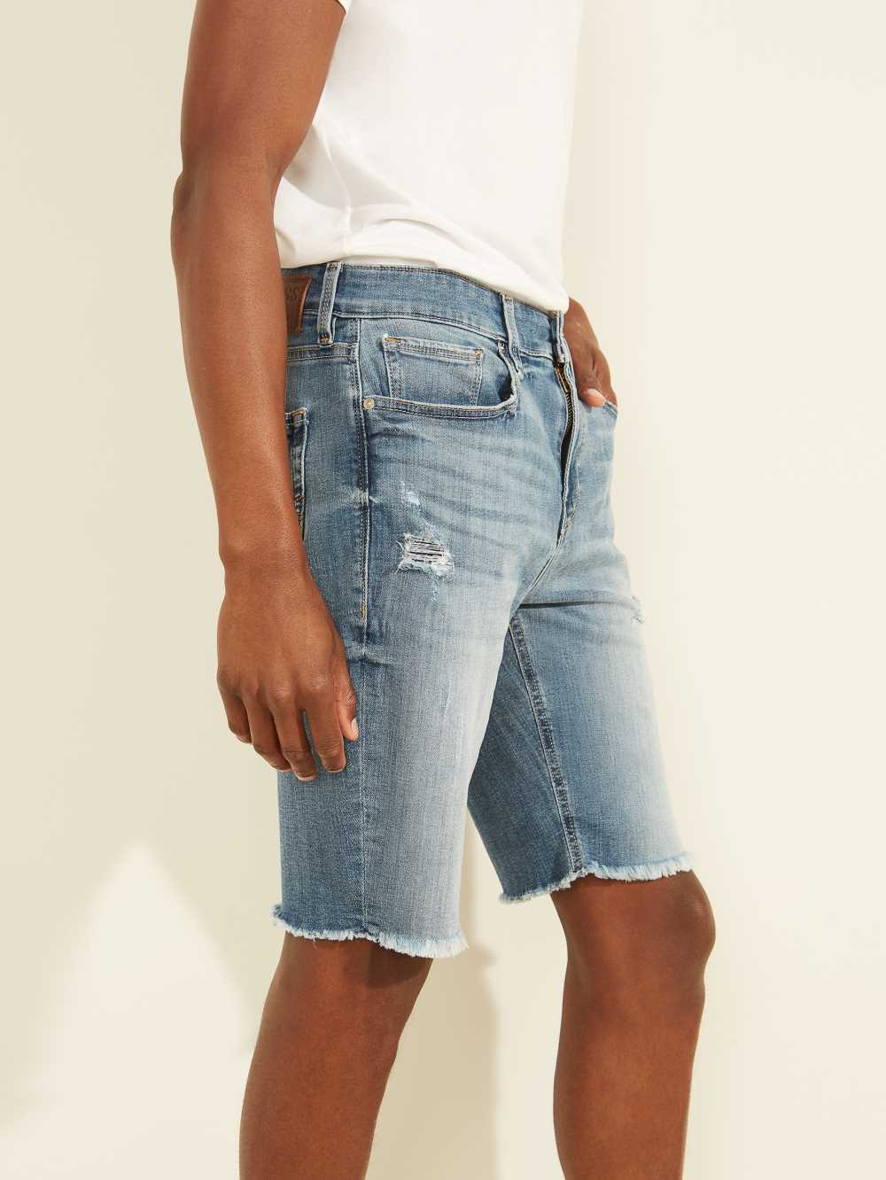 Guess Slim Denim Shorts Herr Ljusblå | 435926-HVM