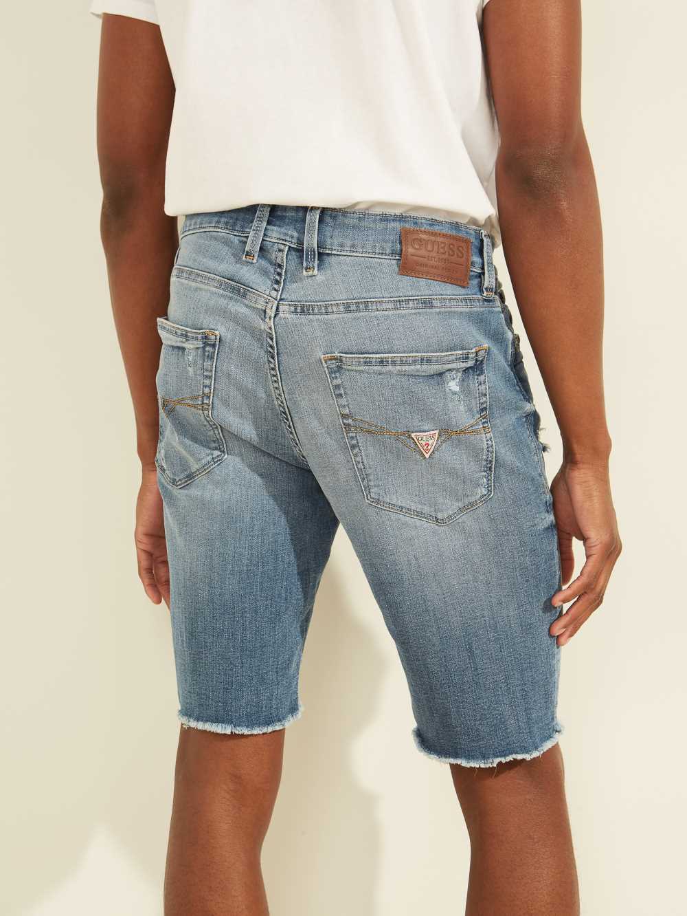 Guess Slim Denim Shorts Herr Ljusblå | 435926-HVM