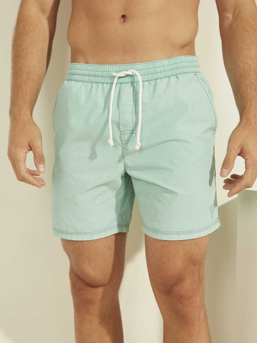 Guess Solid Woven Swim Trunks Badkläder Herr Blå | 526739-SAT