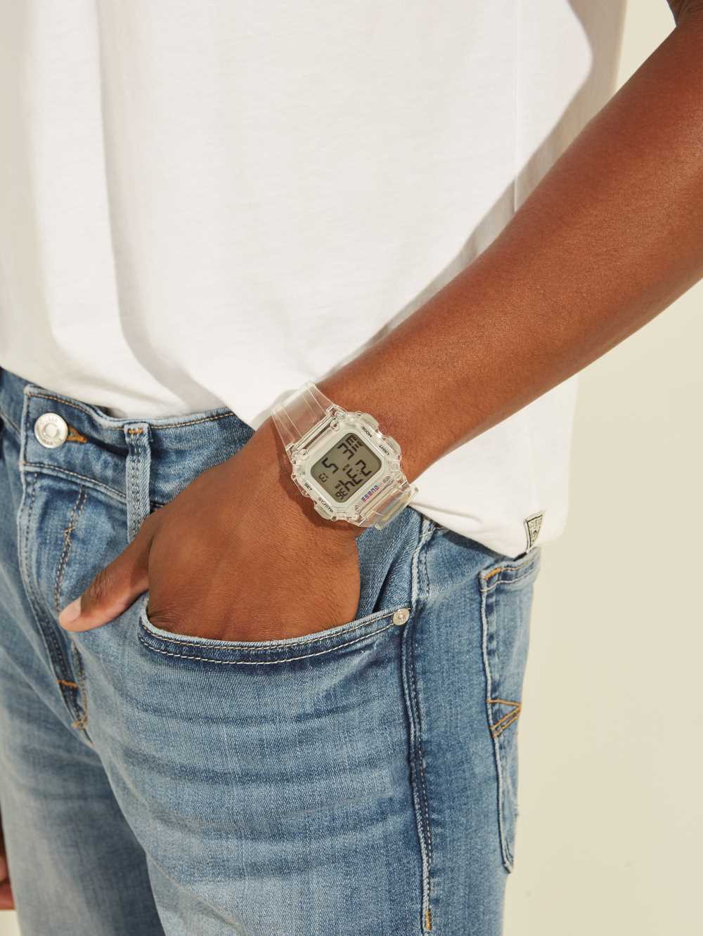 Guess Stealth Clear Digital Klocka Herr Olika Färger | 795840-XUF