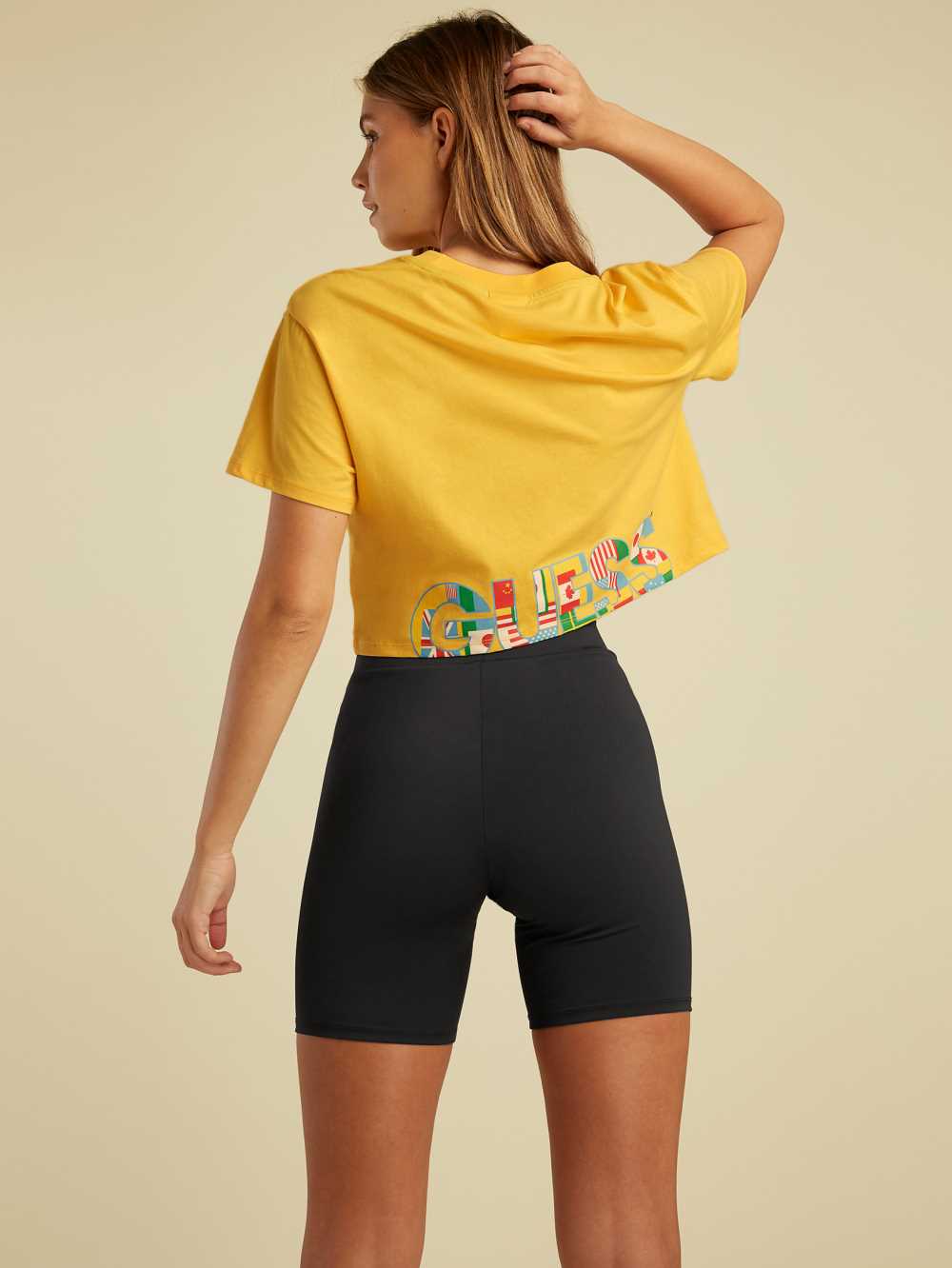 Guess Summer Games Crop T-shirt Dam Gula | 857190-HSC