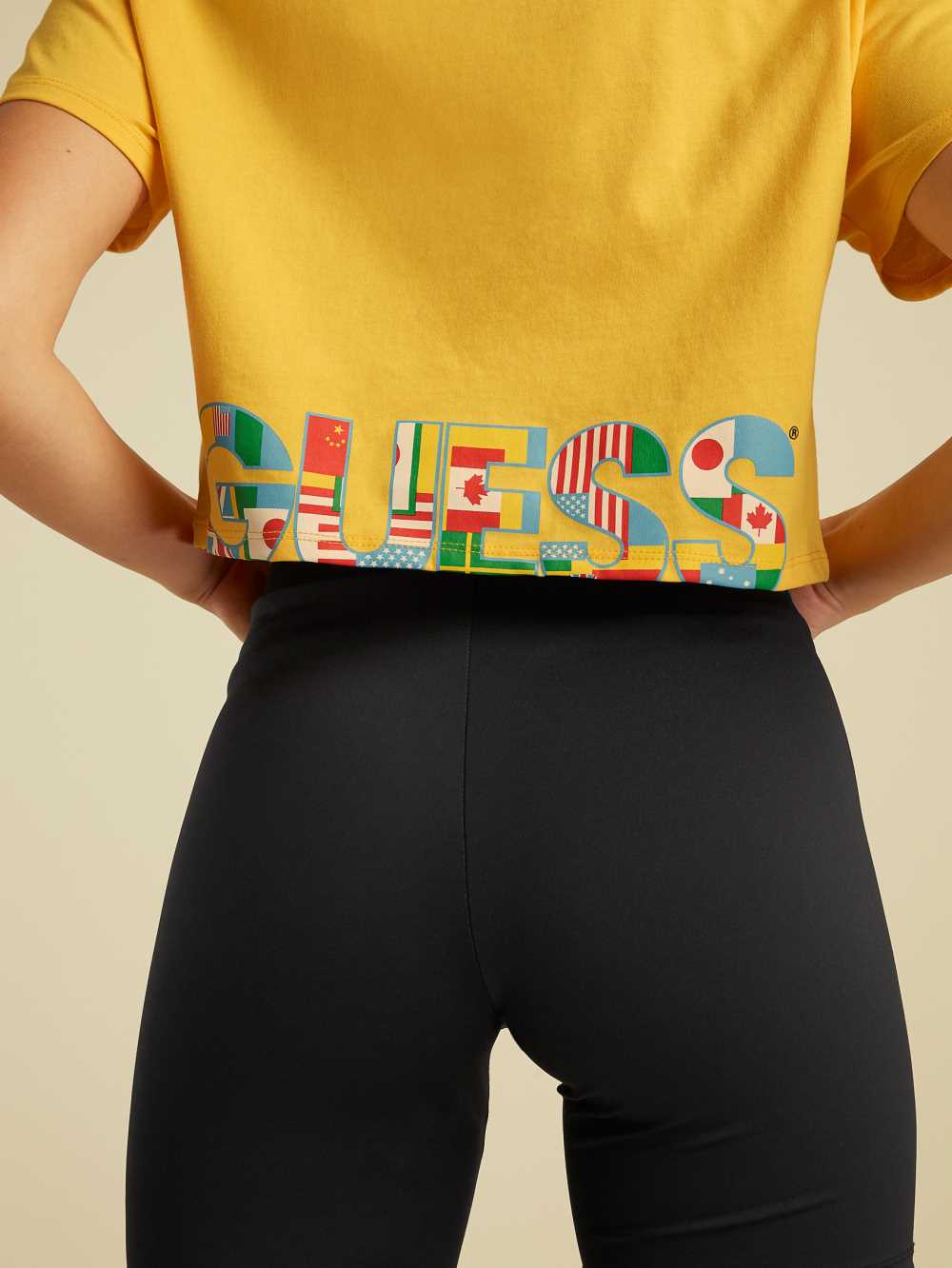 Guess Summer Games Crop T-shirt Dam Gula | 857190-HSC