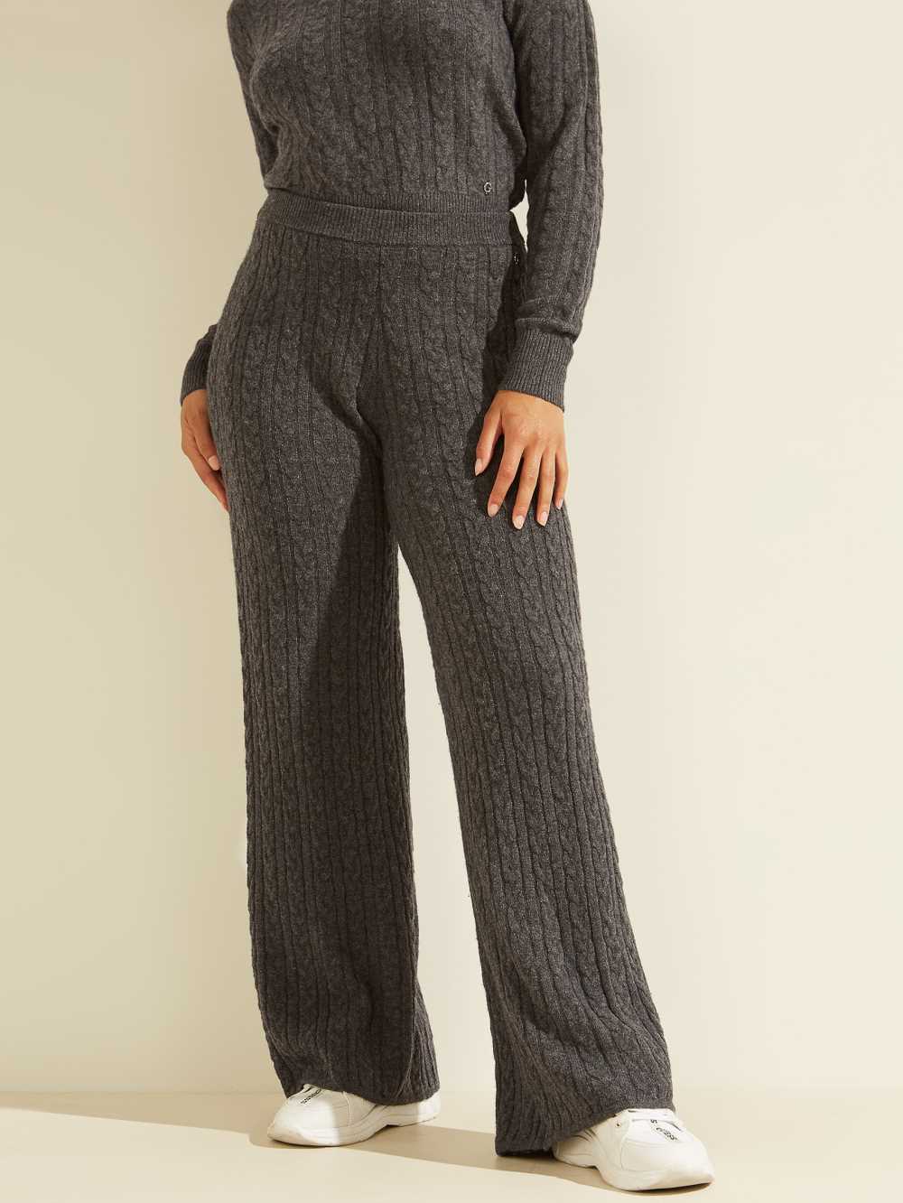 Guess Tamara Breda-Leg Cable Byxor Dam Grå Olika Färger | 325194-WDS