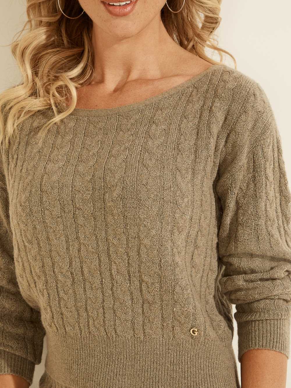 Guess Tanya Cable Knit Tröjor Dam Gröna | 612490-CHV