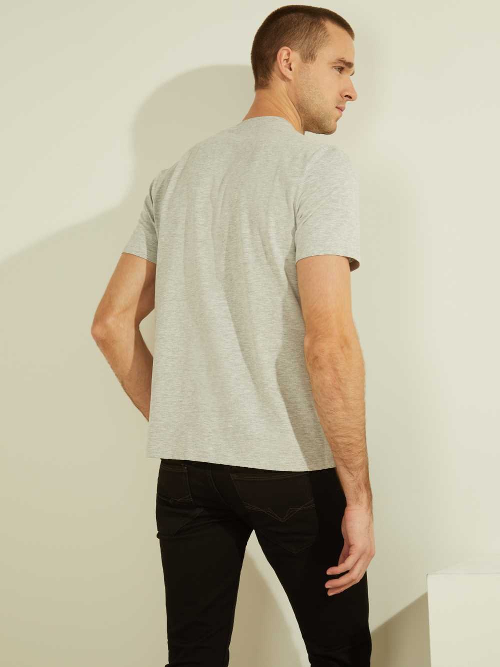 Guess Tonal Logo T-shirt Herr Ljusgrå | 204796-FLR